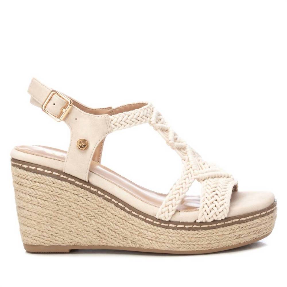 NEW XTI women's jute wedge sandals by xti 142834 in ice